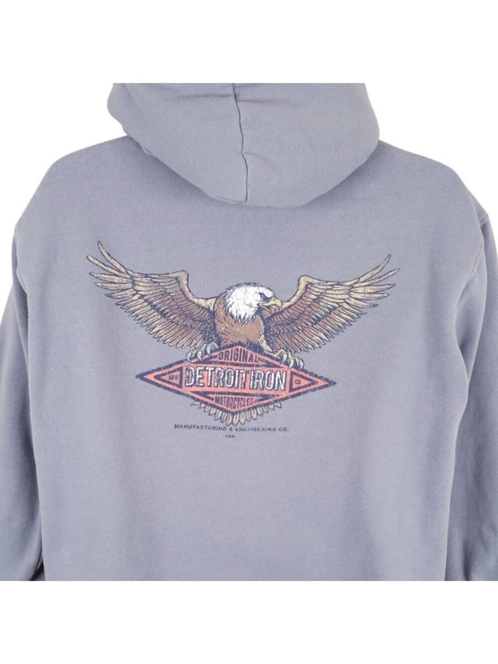 Detroit Iron Motorcycles Sweatshirt Hoodie Womens Size XL Gray Cotton On Biker